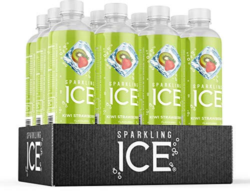 Sparkling Ice Kiwi Strawberry flavour sparkling water with antioxidants and vitamins, No sugar, 500ml Bottles (Pack of 12)