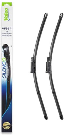 VALEO Silencio Escobilla - VF854 - Kit de Alto Rendimiento, Visibilidad Superior en Carretera, Fácil Instalación, Hojas Planas Originales de 650mm/650mm - Delanteras - Juego de 2 Escobillas - 577854