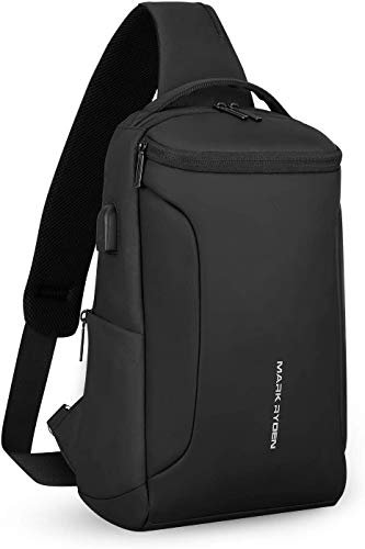 Muzee Umhängetasche，wasserdichter Crossbody Rucksack ，Diebstahlsicherung Rucksack mit mehreren Taschen，lässiger Herrenrucksack (für 10,5-Zoll-iPad)
