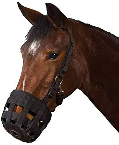 UDRENM Horse Grazing Muzzle with Halter for Easy Breathe and Comfortable (Large)