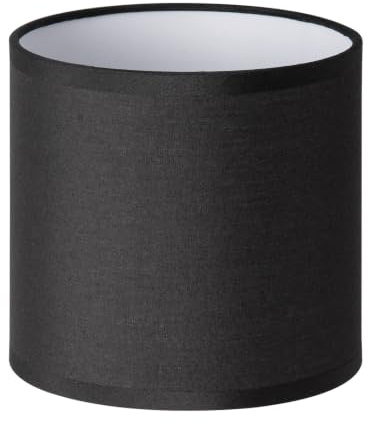 Home Sweet Home Moderner Lampenschirm Bling | Zylinder |16/16/15cm | Schwarz | Stoff-Lampenschirm aus Baumwolle | für E27 Lampenfassung | RoHS-geprüft | geeignet für Wandleuchte
