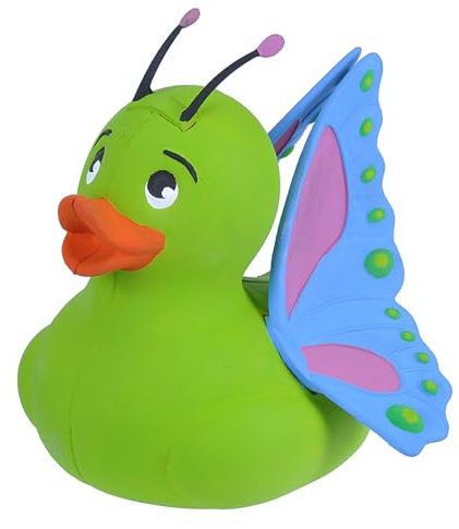 Wild Republic Rubber Duck Schmetterling, Gummiente, Badewannen-Geschenke für Kinder, Quietscheentchen, Badespielzeug für Babys, Gummiente lustig, Badeente zum Sammeln, 10 cm