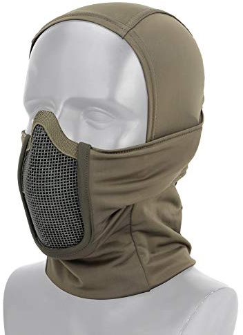 OAREA táctico Airsoft Paintball cara completa malla acero máscara poliéster Balaclava Caza CS máscara bicicleta casco protección forro tapa