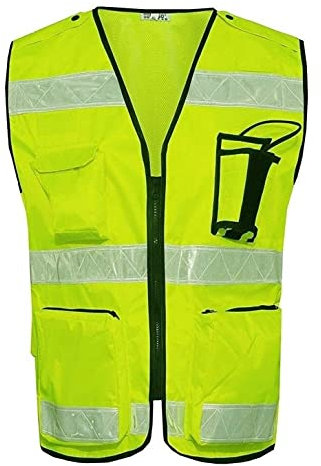 LYDHDY Warnschutzjacke Warnjacke Jacke Reflektierende Kleidung bei Nacht Straßenverkehr und mehr Website-Gebäude Schutzkleidung Größe Hohe Sichtweite Weste (Color : Fluorescent Yellow, Size : XXL)