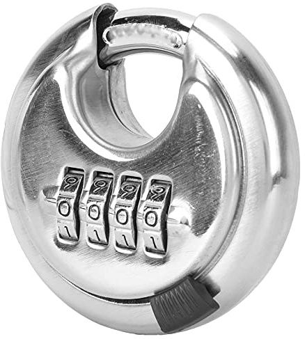 Yctze Password Cadenas Cadenas à Disque à Combinaison à 4 Chiffres avec Serrure à Manille en Acier Trempé pour Unité de Stockage de Garage de Remorque Hangars Cadenas à Combinaison