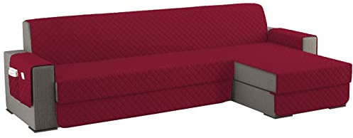 sevi's Sofabezug L Form 250cm Wasserdicht, Sofa überzug Ecksofa Reversibel Kratzfest Fleckenresistent - Sofa Cover für Katzen und Hunden - Rotwein