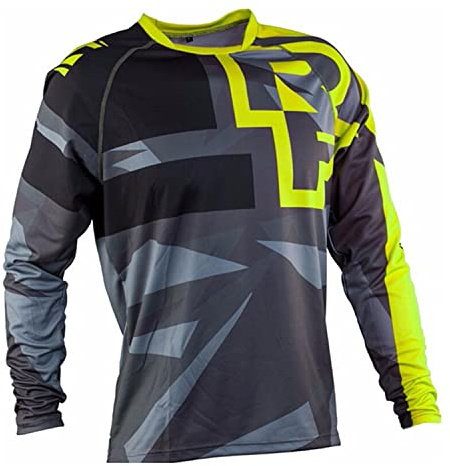 Dinint Uomo Magliette da Ciclismo da T-Shirt, Manica Lunga Top Abbigliamento Maglie da Ciclismo, Camicia Mountain Bike/MTB, Traspirante e Assorbente dal Sudore Maglia da Ciclismo