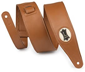 Levy's Leathers M17VGN-TAN Unisex-Erwachsene 6,3 cm hellbrauner gepolsterter Gurt aus veganem Leder mit Hanf-Logo verstellbar von 121,9 cm bis 139,5 cm Gitarrengurt, hautfarben, Standard