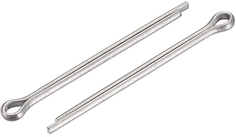 sourcing map 2Stk Geteilter Splint 6mm x 100mm Karbonstahl Klippverschluss silberfarben