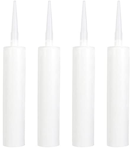 Operitacx Lot De 4 Tubes De Calfeutrage Vides Reutilisables En Plastique Tube Mastic Vide Pour Silicone Résines Et Joints Pour Carrelage Angles Et Réparations Maison