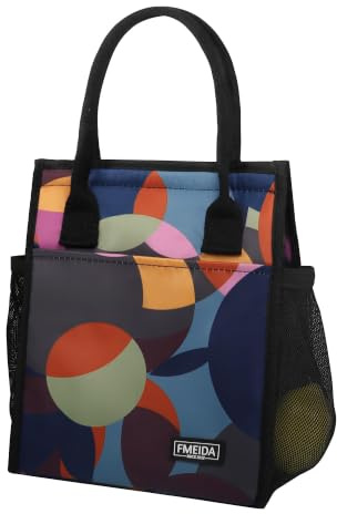 Fmeida Kühltasche klein Lunchtasche Damen Lunchbag Faltbar Isoliertasche Mini Lunchbox Tasche Thermotasche Faltbar Lunchbag für Picknick Schule Reisen Herren Gepunktet