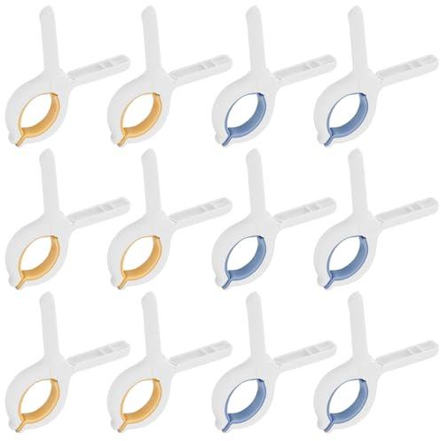 Towviy 12PCS Pince à Linge, Pince Serviette Plage Transat Grosse Pince Plastique Pince Serviette Plage Clip de Brise-Vent pour Serviettes Quilt Vêtement Couettes Draps Tapis Nappe (9.5 * 7 * 1.5cm)