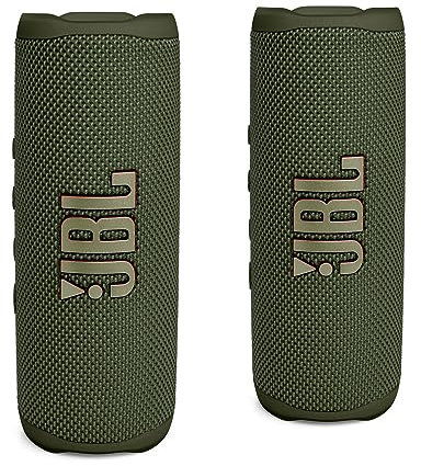 JBL FLIP 6 Waterproof Portable Bluetooth Speaker Bundle - Green (Pack of 2)