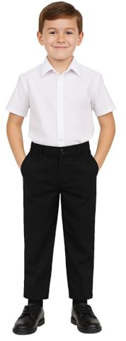 A2Z 4 Kids Pojkar Enfärgade Kolgrön Svarta Skoluniform Byxor Pull Up Normal - Boys UF Pant Jet Black 5-6