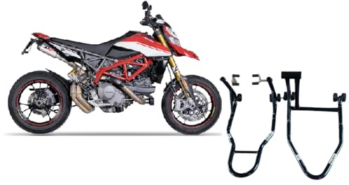 2 Cavalletti alzamoto alza moto per alzare sollevare la ruota gomma anteriore e posteriore davanti dietro del della Ducati Hypermotard 796 821 939 950 1100 Sp