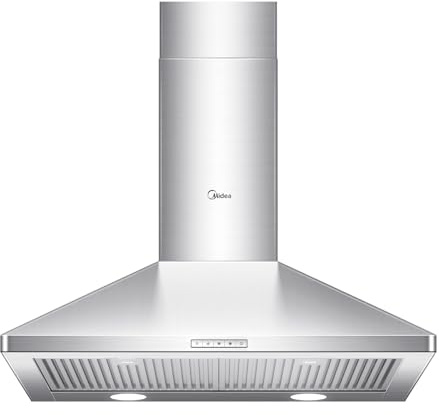 Midea Wall Mount Range Hood 30 Inch 450 CFM Ducted/Ductless Convertible