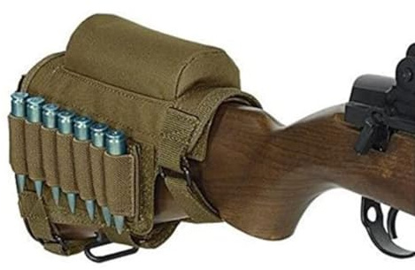 HOUSON Jagdwaffe Hinterschaft Wangenauflage, Taktische Schrotflinte Buttstock mit Gewehr Munitionshalter Gun Bullet Holder für 5,56 mm Bullet .22 / .223.204