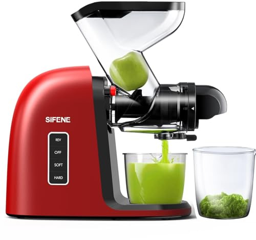 SIFENE Cold Press Juicer Machine, Slow Masticating Juicer With Dual 3 Inch Wide Mouth Chute For Whole Fruits And Vegetables, Quiet Motor High Yield Extractor For Celery, Easy To Clean Brush Included