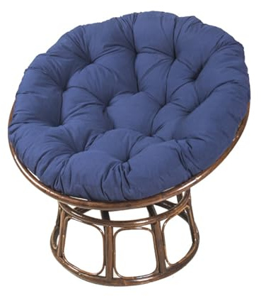 Hiseng Papasansessel Kissen Sitzauflage, Rundes Papasan Stuhlkissen, Rundes Dicke Stuhlkissen Bequem & Weich Sitzkissen Hängesessel für Indoor Outdoor Garten Stuhlauflage (120cm,Navy blau)