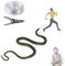 Zuzer Serpientes de Goma Realista 110cm Serpiente de Juguete Rubber Snake Broma de Serpiente con Clip y Cuerda para Bromas Día de los Inocentes Halloween