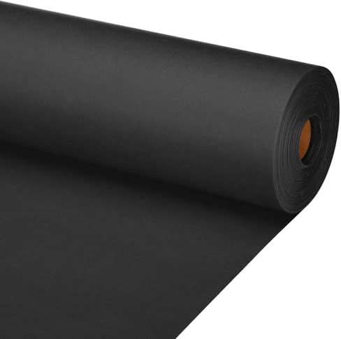 PATIKIL Zeichenpapierrolle 50cm x 50m Zeichenpapier 80 g/m² Papierrolle Kraftpapier Malpapier Skizzenpapier Bastelpapier für Staffelei Malen Handwerk Geschenkverpackung Schwarz