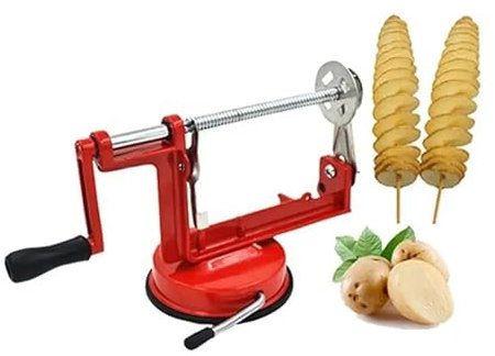Pelapatate A Spirale, Tagliapatatine Manuale A Spirale In Acciaio Inossidabile, Con Manico Antiscivolo Macchina Per Chip 2 Bastoncini Di Bambù, Per Frutta, Patate, Patatine Tornado, Cetrioli O Carote