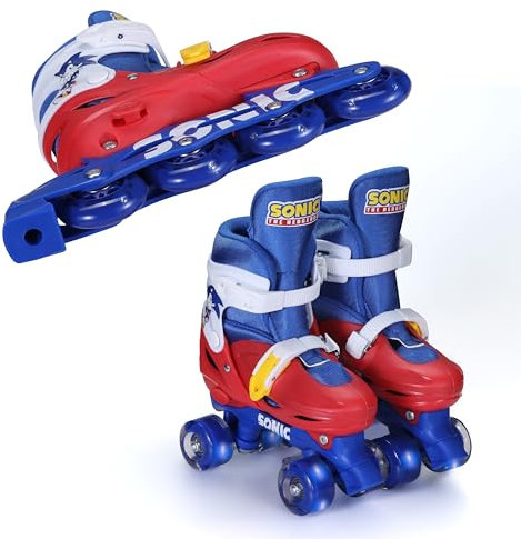 Sonic The Hedgehog - Kids 2-in-1 Roller Skates with Convertible Quad and