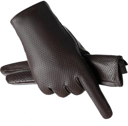 Glixoft Sheepskin Leather Gloves Driving Motorcycle Gloves Winter Dress Gloves Warm Hand Accessory for Outdoor Cycling Driving