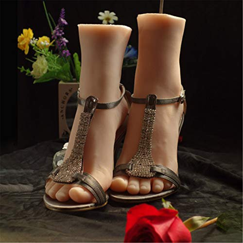 Silikon-Mannequin-Füße oder -Hände, Silikon-Mannequin-Fuß, 1 Paar Silikon-Mannequin-Füße, 37# Lebensgroßes Mädchenfußmodell für Schmuck, Sandalen, Schuhe, Socken, Display, Kunstskizze, 21,7 cm