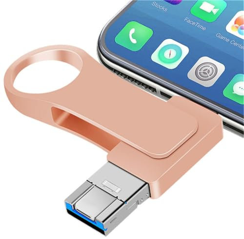 Lyshery Memoria USB 512GB USB 3.0 Pendrive 512GB 4 in 1 Pen Drive Alta Velocidad Photostick Tipo C Protección Contraseña Metal Memoria Externa Compatible con Teléfono PC Android