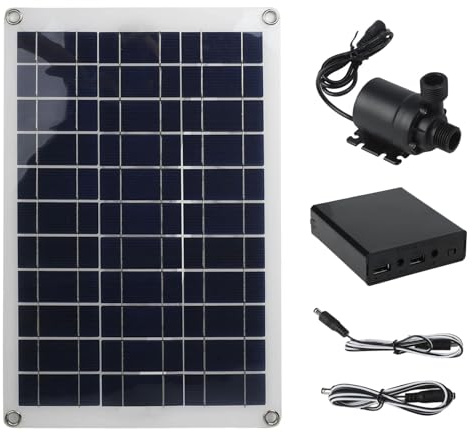 HpLive 50W Solar Springbrunnen,Solar Springbrunnen für Außen,Teichpumpe Gartenbrunnen Pumpe Leise Solarbetriebene Wasserpumpe für Garten Aquarium Teich Pool,Vogel-Bad