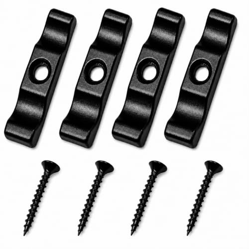 50mm (2 Inch) Black Turn Buttons with Screws - Pack of 4 | Durable metal thumb catches for shed doors, gates, rabbit hutches and cabinets