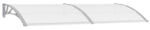 Auvent de Porte d'entrée, Marquise de Porte Extérieur Gris 240x100 cm Polycarbonate