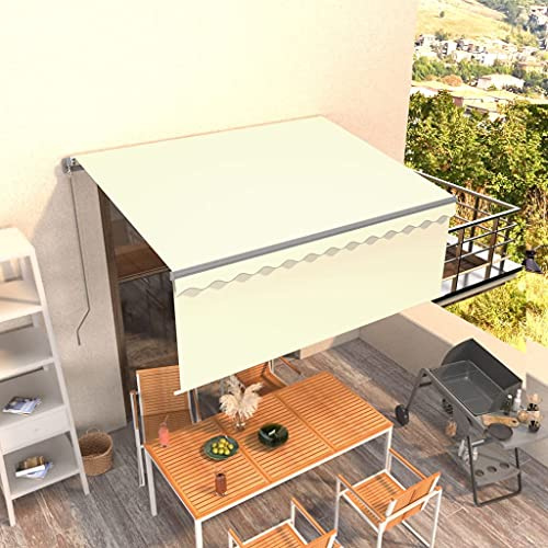 Festnight Manuelle Gelenkarmmarkise 3,5x2,5 m Markise 250 Breit Kassettenmarkise Wasserdicht Gelenkmarkise mit Volant Terrassenmarkise Sonnenschutz Sonnenmarkise Terrasse Balkon