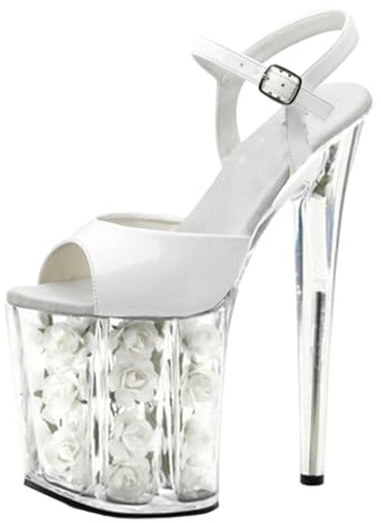 20cm Extrem High Heels Plateau Sandalen für Damen | Stripper-Heels in Übergröße für Nachtclub-Auftritte und professionellen Pole Dance