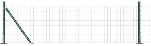 vidaXL Zaun mit Pfosten Grün 0,6 x 25 m Stahl, Garten und Terrasse, robuste Stahlzaunlinie, Outdoor-Schutz, rückwärtige Umzäunung für zuhause