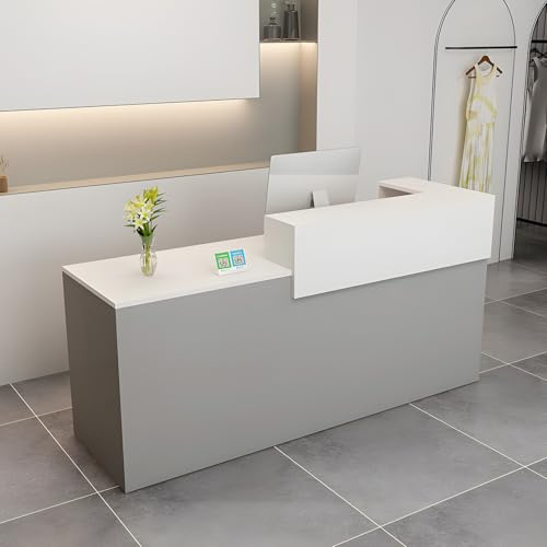 UULBDCD Bancone Reception In Legno Moderno Banco Reception Con Cassetti E Armadietto, 100-180cm Negozio Bancone Cassada Accoglienza Per Ufficio, Salone, Hotel E Sale Aziendali