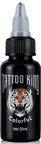 Inchiostro Tatuaggi Nero 1oz (30 ml), Professionale Tattoo ink, Nero Concentrato per tatuaggi Rivestimento e Ombreggiatura