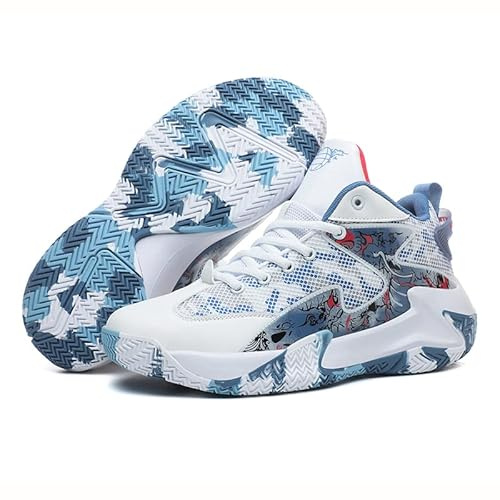 Scarpe da Basket Unisex Uomo Donna Alte - Sportive con Protezione dell'Ankle, Antiscivolo, Traspiranti e Molto Confortevoli, per Allenamento e Partita, Taglie 37-46 EU