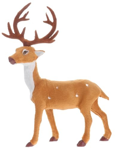30cm Christmas Reindeer Figurine Artificial Deer Desktop Ornaments for Xmas Holiday Party Table Fireplace Shelf Decoration