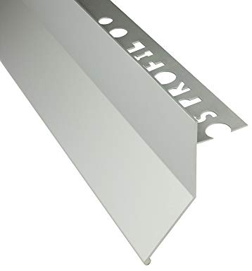 Alu Balkon Terrasse abtropf Fliesenschiene Profil Schiene 3m 10mm silber | Für Balkon- und Terrassenkanten mit sauberer Tropfkante, mit Abtropfkante, 10mm Profilhöhe, 3m, Aluminium, silber