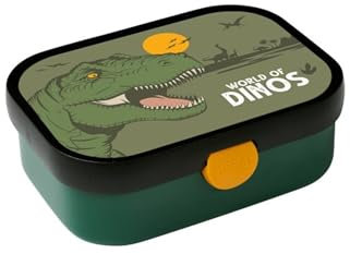 Mepal - Fiambrera Campus - Bento Box para Niños - Lonchera con Compartimento y Tenedor - Fiambrera con Cierre de Clip - Sin BPA y apta para Lavavajillas - 750 ml - Dino