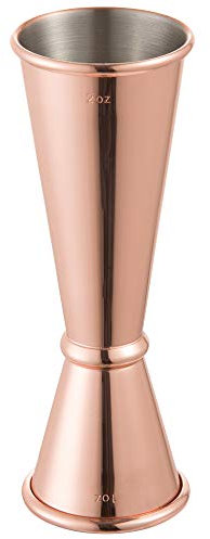 Style Double Cocktail Jigger, 304 acero inoxidable taza de medición para bar, hogar, barman, fiesta, vino (cobre)