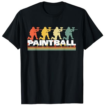 Retro Paintball Spieler Paintball Helm Pistolenkugeln Maske T-Shirt