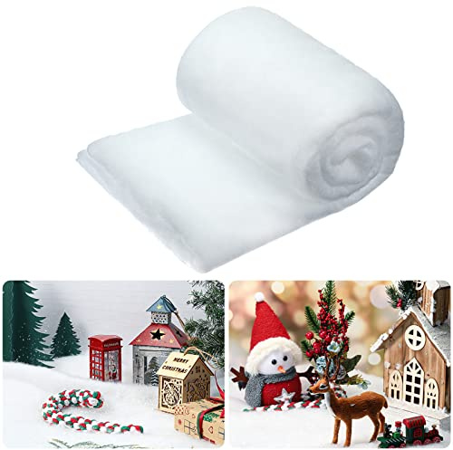 Verdickte Weihnachten Schneedecke Set Weiße Künstliche Schneedecken Weihnachten Dorf Hintergrund Dekorationen für Weihnachten Schmuck (1, 2,6 x 7,9 Feet)