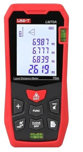 UNI-T Laser Distance Meters Laser Rangefinder LM50A LM70A LM100A LM120A Digital Range Finder Meter Millimeter Accuracy,Measure Area, Volume, Addition, Subtraction (LM70A)