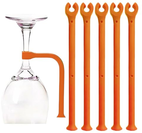 Zaky Weinglas Stielhalter für Geschirrspüler Aufsatz Küche Gadget Silikon Geschirrspüler Safe Aufsatz (Orange/10 Stück)