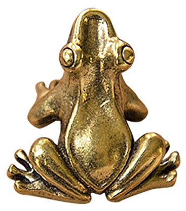 Wudaizhi Retro Kupfer Kleine Süße Frosch -Figuren Miniatur Desktop -Ornament Dekorationen Accessoires Metall Messing Tier Tea Haustier Dekore