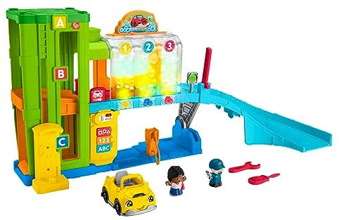 Fisher-Price Little People Car Garage With Smart Stages Content, Light-Up Learning Garage, UK English, for 1-3 Year Olds, Gift for Boys & Girls, HRB33, Multicolor