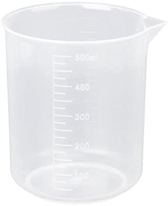Tiuimk Plastic Beaker 500ml, Laboratory Test Graduated Measuring Cup, High Temperature and Corrosion Resistant